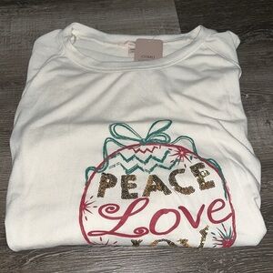 💜 super stretch, long sleeve“ peace love Joy”top